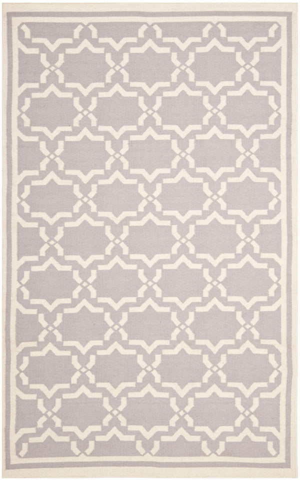 Safavieh Dhurries 545 Hand Woven Flat Weave  Rug Grey / Ivory DHU545G-26