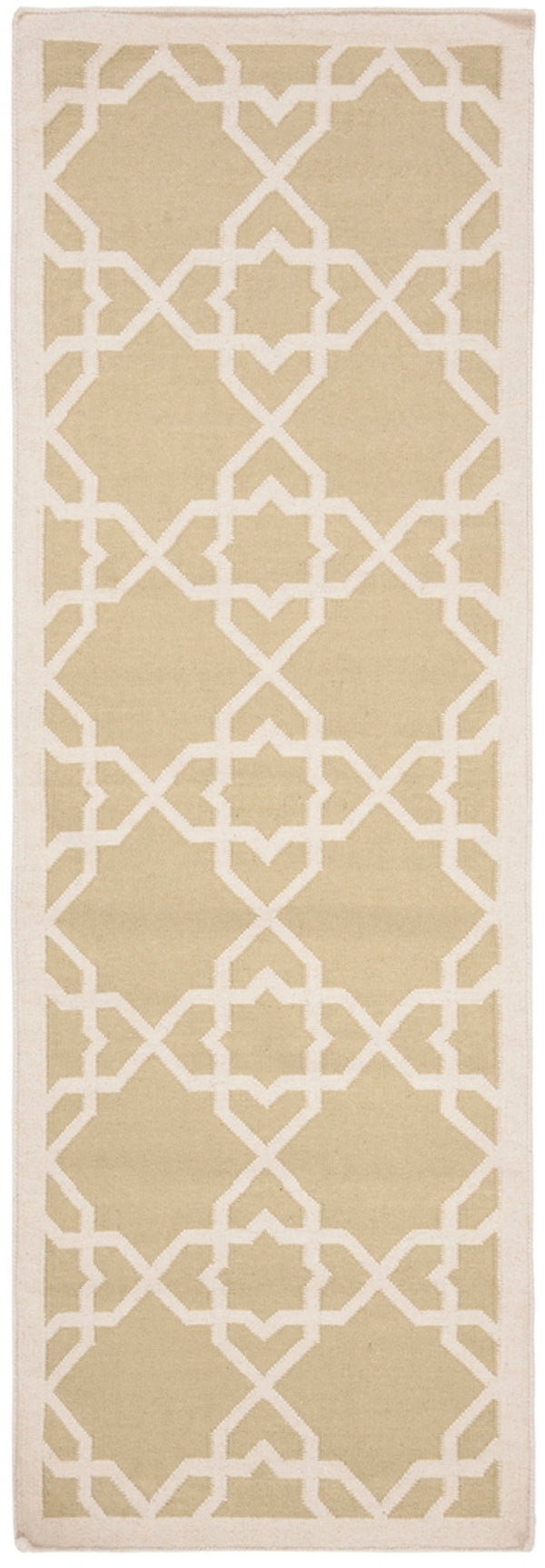 Safavieh Dhurries 548 Hand Woven Flat Weave  Rug Olive / Ivory DHU548A-3