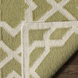 Safavieh Dhurries 548 Hand Woven Flat Weave  Rug Olive / Ivory DHU548A-3