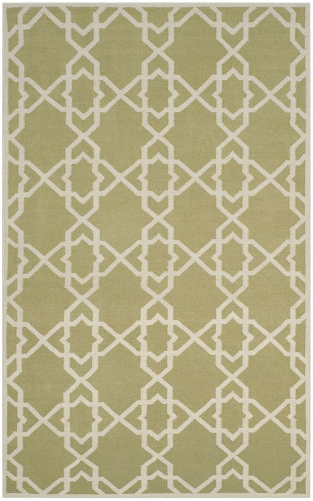 Safavieh Dhurries 548 Hand Woven Flat Weave  Rug Olive / Ivory DHU548A-3