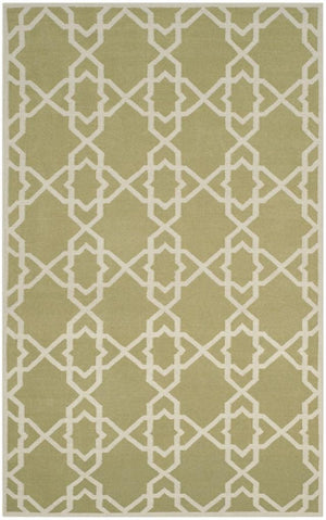 Safavieh Dhurries 548 Hand Woven Flat Weave  Rug Olive / Ivory DHU548A-3