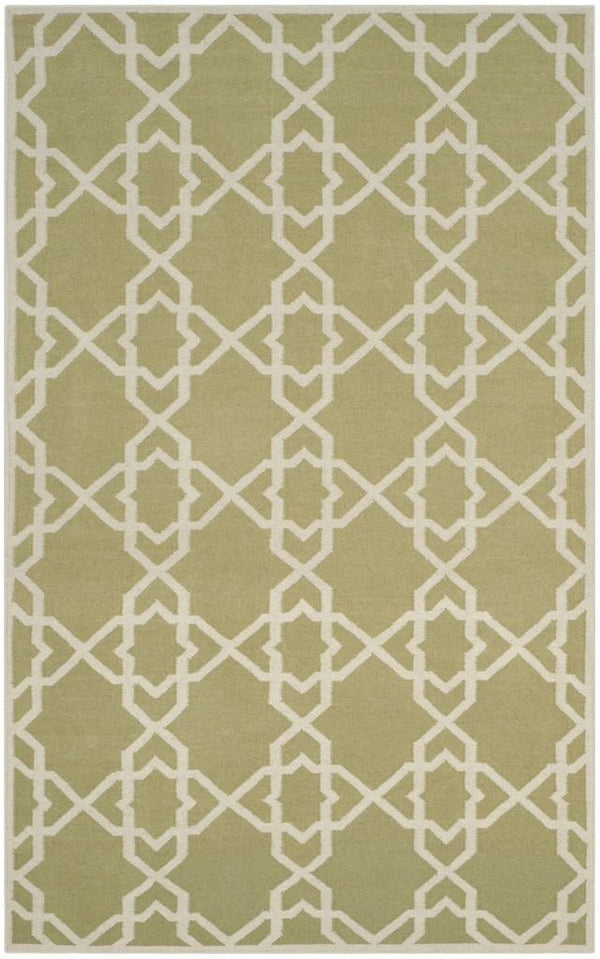 Safavieh Dhurries 548 Hand Woven Flat Weave  Rug Olive / Ivory DHU548A-3