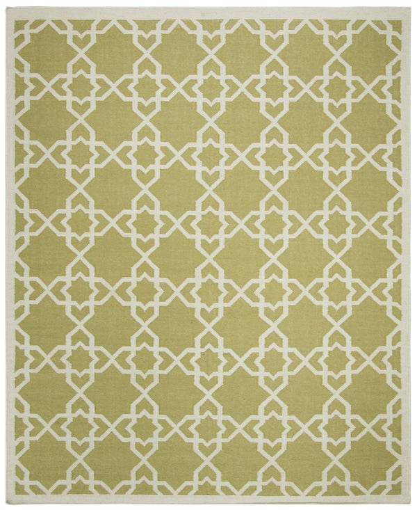 Safavieh Dhurries 548 Hand Woven Flat Weave  Rug Olive / Ivory DHU548A-3