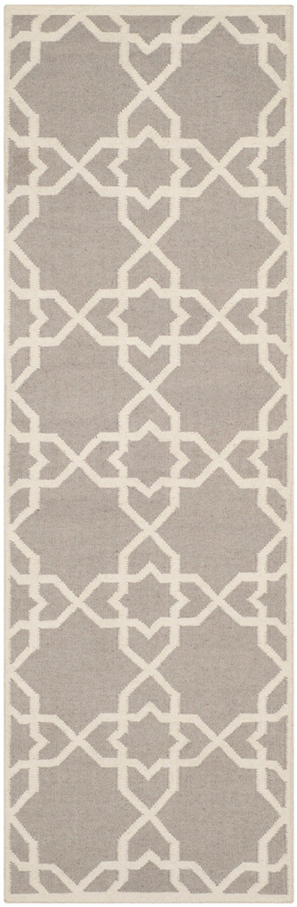 Safavieh Dhurries 548 Hand Woven Flat Weave  Rug Grey / Ivory DHU548G-26