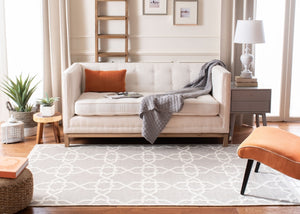 Safavieh Dhurries 548 Hand Woven Flat Weave  Rug Grey / Ivory DHU548G-26