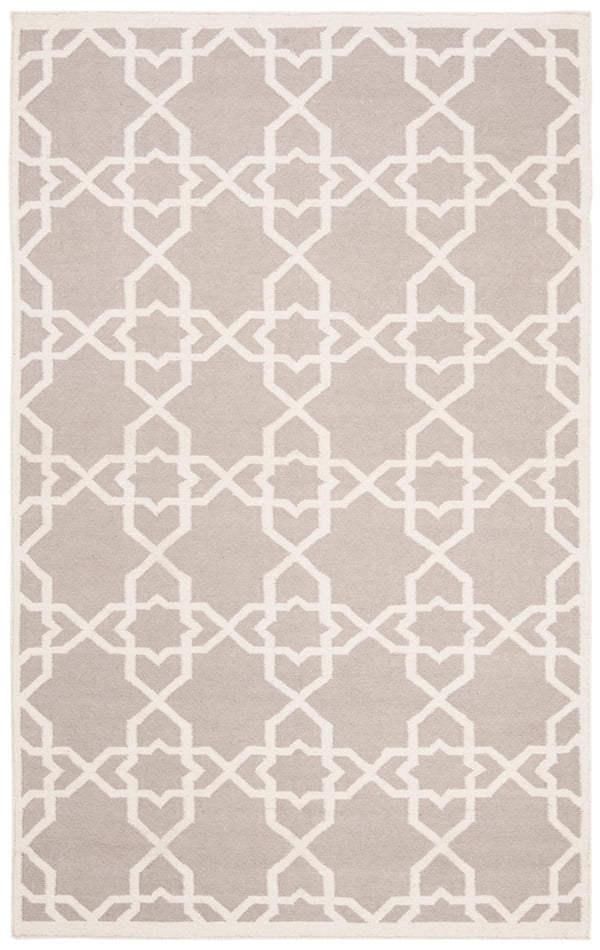 Safavieh Dhurries 548 Hand Woven Flat Weave  Rug Grey / Ivory DHU548G-26