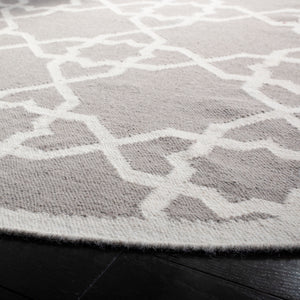 Safavieh Dhurries 548 Hand Woven Flat Weave  Rug Grey / Ivory DHU548G-26