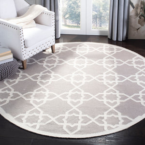 Safavieh Dhurries 548 Hand Woven Flat Weave  Rug Grey / Ivory DHU548G-26