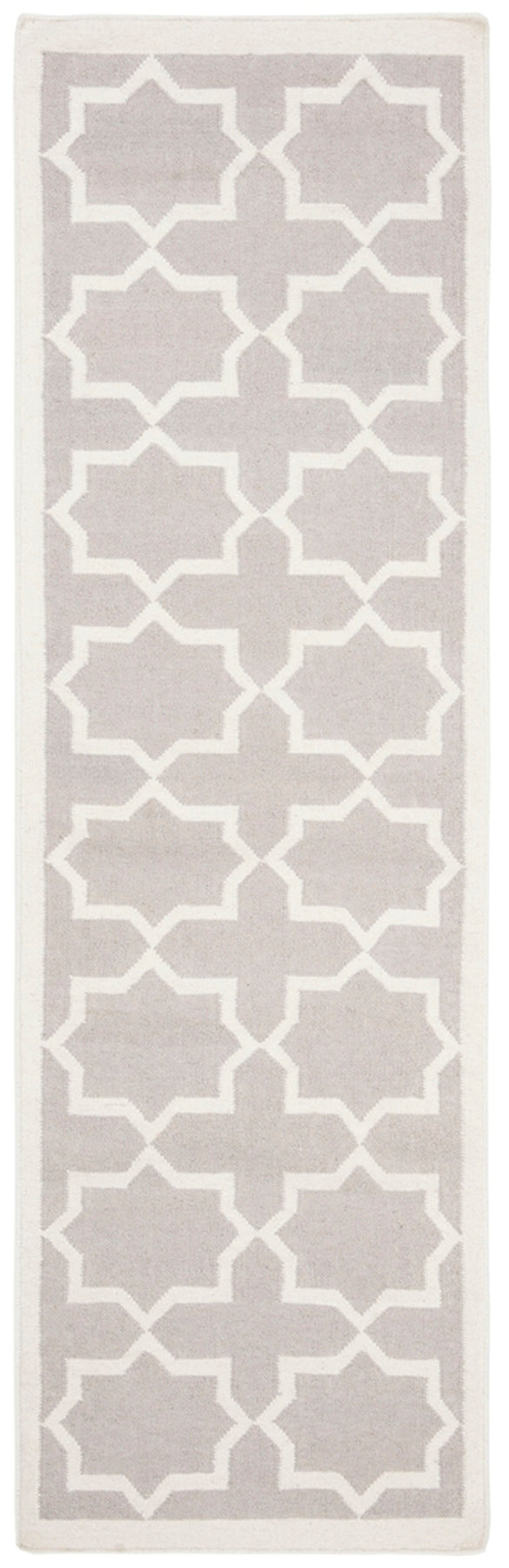 Safavieh Dhurries 549 Hand Woven Flat Weave  Rug Grey / Ivory DHU549G-26