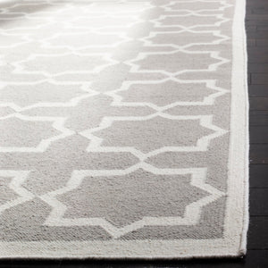 Safavieh Dhurries 549 Hand Woven Flat Weave  Rug Grey / Ivory DHU549G-26