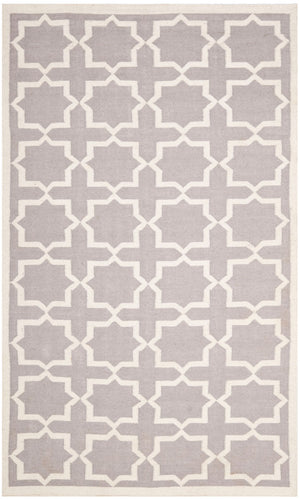 Safavieh Dhurries 549 Hand Woven Flat Weave  Rug Grey / Ivory DHU549G-26