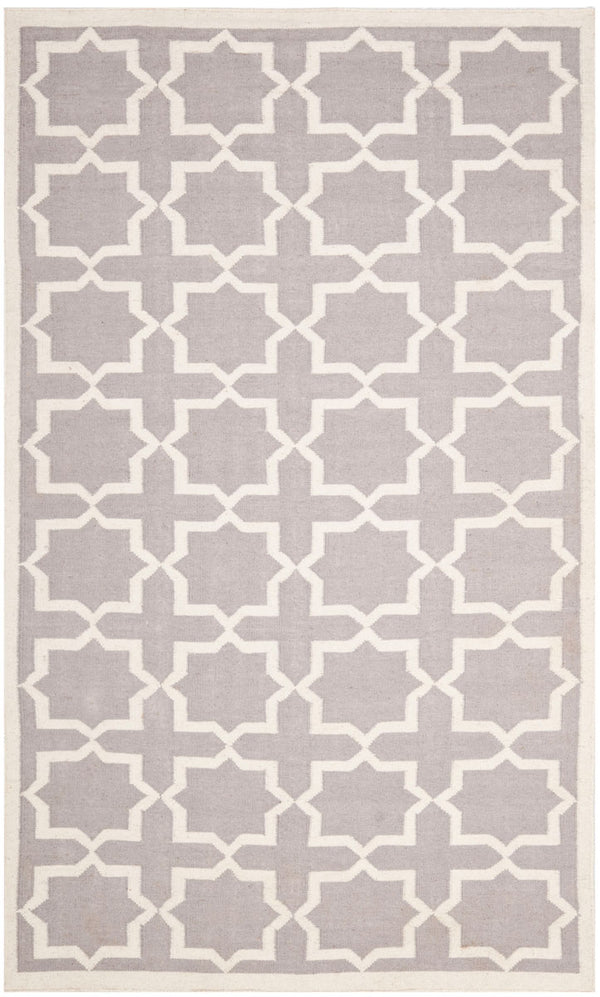 Safavieh Dhurries 549 Hand Woven Flat Weave  Rug Grey / Ivory DHU549G-26