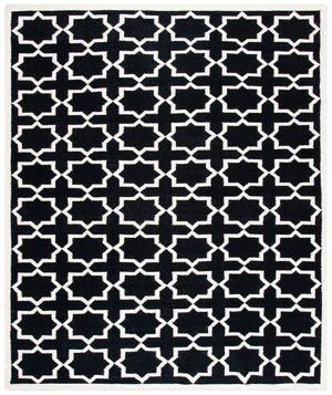 Safavieh Dhurries 549 Hand Woven Flat Weave  Rug Black / Ivory DHU549L-26