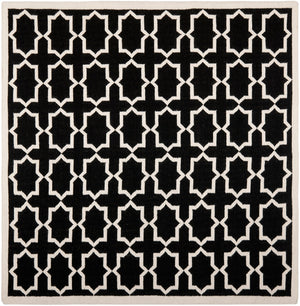 Safavieh Dhurries 549 Hand Woven Flat Weave  Rug Black / Ivory DHU549L-26