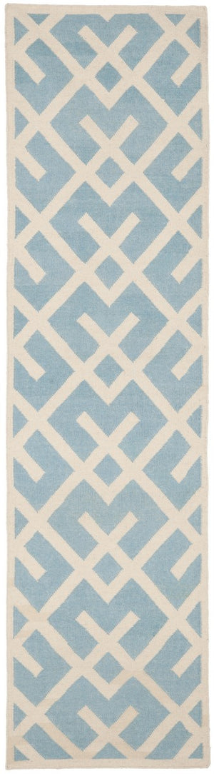 Safavieh Dhurries 552 Hand Woven Flat Weave  Rug Light Blue / Ivory DHU552B-3