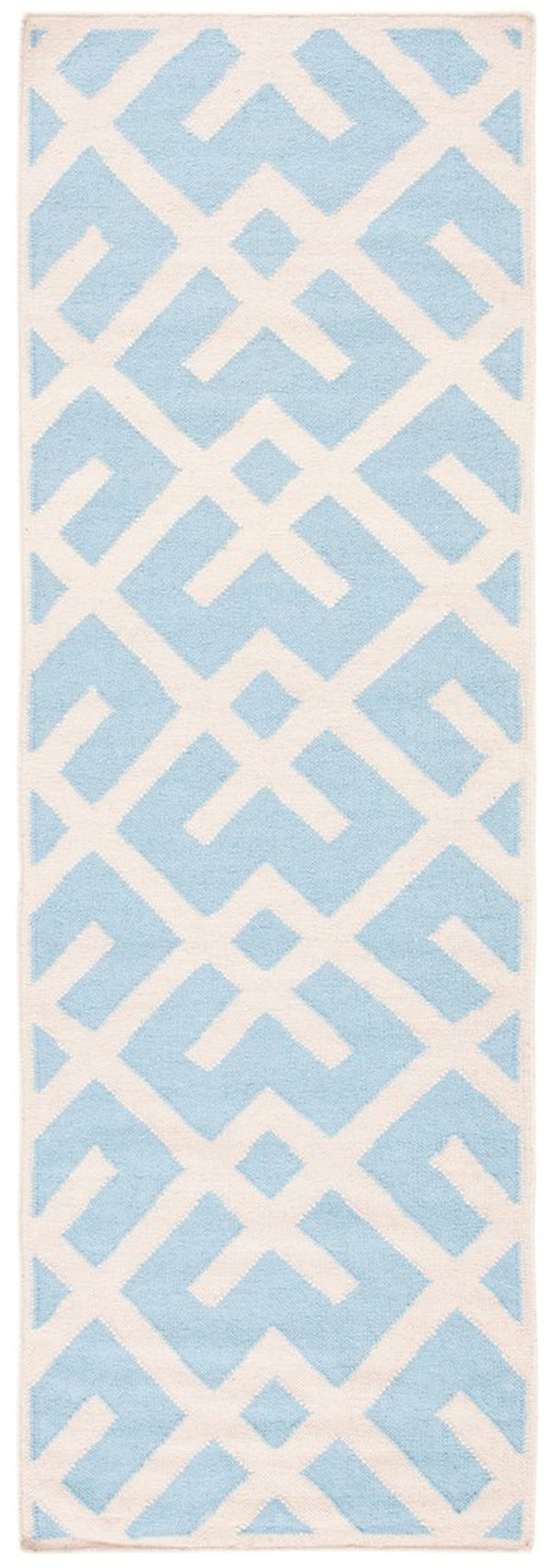 Safavieh Dhurries 552 Hand Woven Flat Weave  Rug Light Blue / Ivory DHU552B-3
