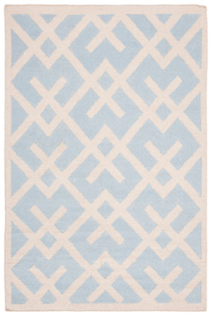 Safavieh Dhurries 552 Hand Woven Flat Weave  Rug Light Blue / Ivory DHU552B-3