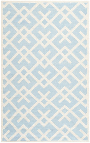 Safavieh Dhurries 552 Hand Woven Flat Weave  Rug Light Blue / Ivory DHU552B-3