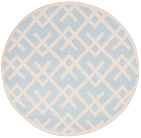 Safavieh Dhurries 552 Hand Woven Flat Weave  Rug Light Blue / Ivory DHU552B-3