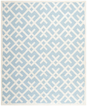 Safavieh Dhurries 552 Hand Woven Flat Weave  Rug Light Blue / Ivory DHU552B-3