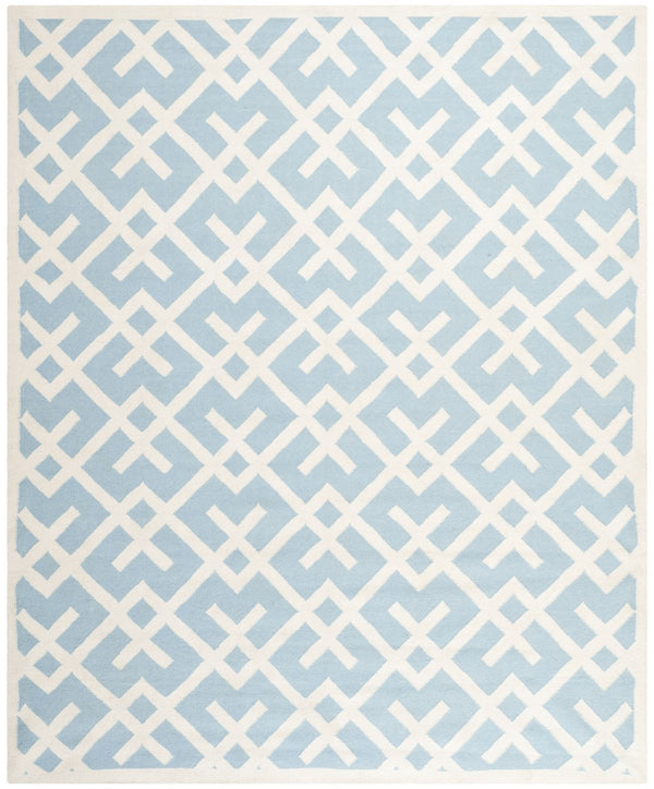 Safavieh Dhurries 552 Hand Woven Flat Weave  Rug Light Blue / Ivory DHU552B-3