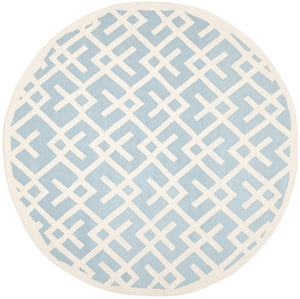 Safavieh Dhurries 552 Hand Woven Flat Weave  Rug Light Blue / Ivory DHU552B-3