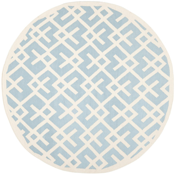 Safavieh Dhurries 552 Hand Woven Flat Weave  Rug Light Blue / Ivory DHU552B-3