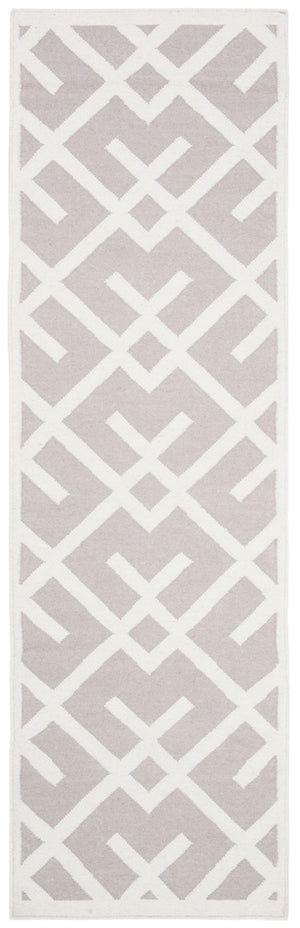 Safavieh Dhurries 552 Hand Woven Flat Weave  Rug Grey / Ivory DHU552G-26