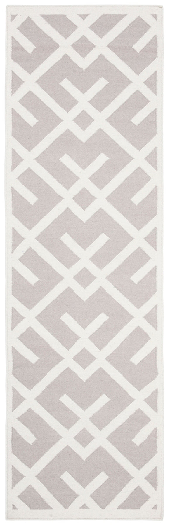 Safavieh Dhurries 552 Hand Woven Flat Weave  Rug Grey / Ivory DHU552G-26