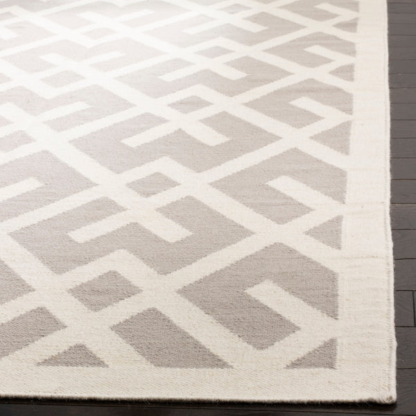 Safavieh Dhurries 552 Hand Woven Flat Weave  Rug Grey / Ivory DHU552G-26