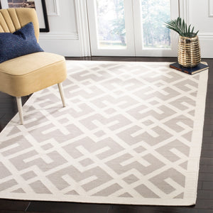Safavieh Dhurries 552 Hand Woven Flat Weave  Rug Grey / Ivory DHU552G-26