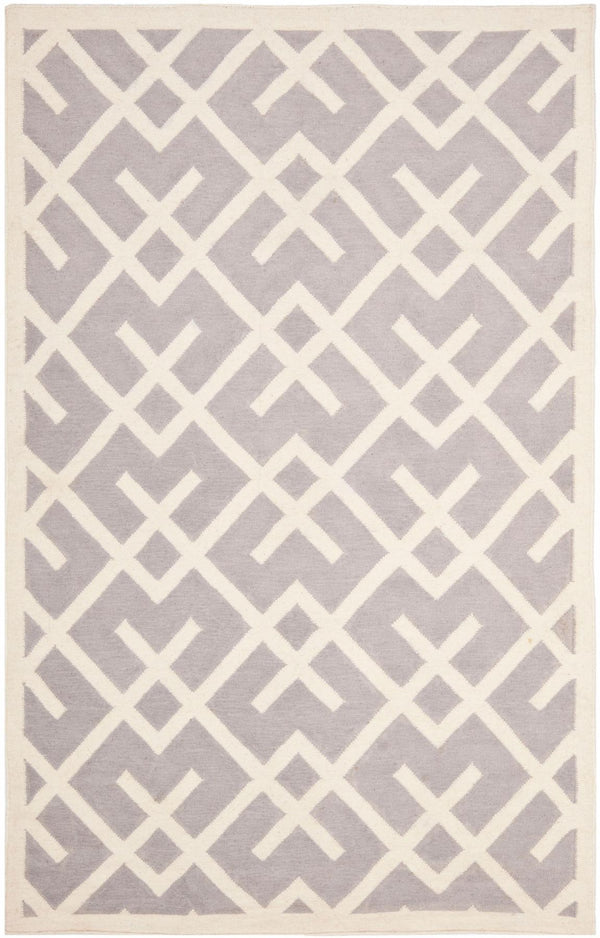 Safavieh Dhurries 552 Hand Woven Flat Weave  Rug Grey / Ivory DHU552G-26