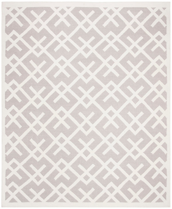 Safavieh Dhurries 552 Hand Woven Flat Weave  Rug Grey / Ivory DHU552G-26