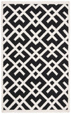 Safavieh Dhurries 552 Hand Woven Flat Weave  Rug Black / Ivory DHU552L-26