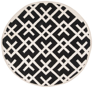 Safavieh Dhurries 552 Hand Woven Flat Weave  Rug Black / Ivory DHU552L-26