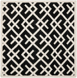 Safavieh Dhurries 552 Hand Woven Flat Weave  Rug Black / Ivory DHU552L-26