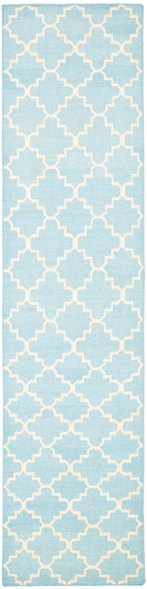 Safavieh Dhurries 554 Hand Woven Flat Weave  Rug Light Blue / Ivory DHU554B-26