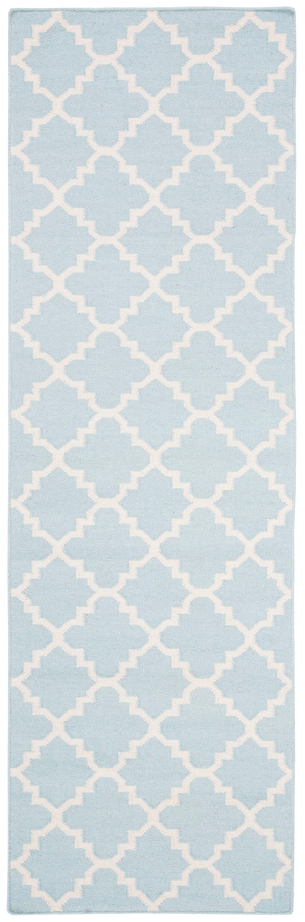 Safavieh Dhurries 554 Hand Woven Flat Weave  Rug Light Blue / Ivory DHU554B-26