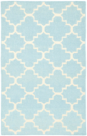 Safavieh Dhurries 554 Hand Woven Flat Weave  Rug Light Blue / Ivory DHU554B-26
