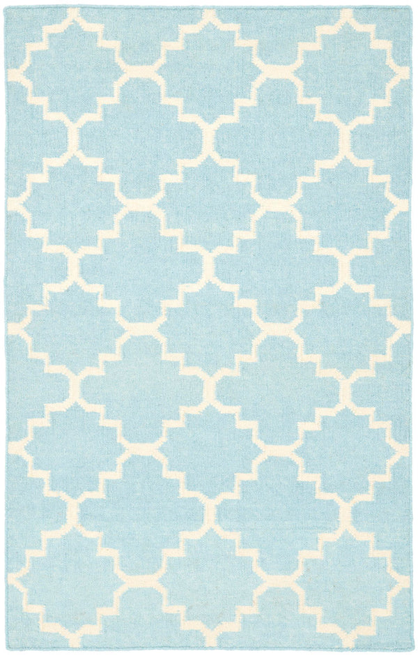 Safavieh Dhurries 554 Hand Woven Flat Weave  Rug Light Blue / Ivory DHU554B-26