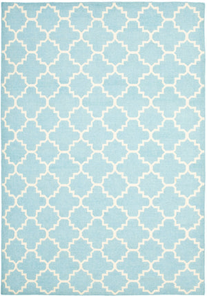 Safavieh Dhurries 554 Hand Woven Flat Weave  Rug Light Blue / Ivory DHU554B-26