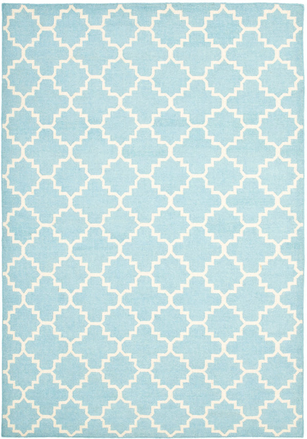 Safavieh Dhurries 554 Hand Woven Flat Weave  Rug Light Blue / Ivory DHU554B-26