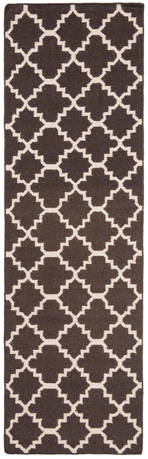 Safavieh Dhurries 554 Hand Woven Flat Weave  Rug Brown / Ivory DHU554C-26