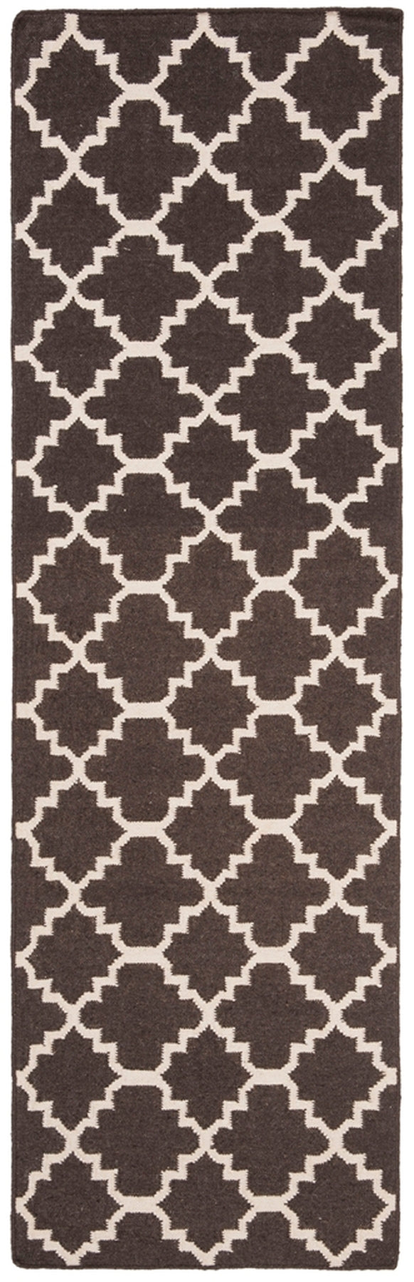 Safavieh Dhurries 554 Hand Woven Flat Weave  Rug Brown / Ivory DHU554C-26