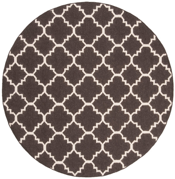 Safavieh Dhurries 554 Hand Woven Flat Weave  Rug Brown / Ivory DHU554C-26