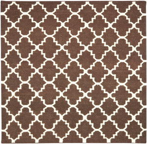Safavieh Dhurries 554 Hand Woven Flat Weave  Rug Brown / Ivory DHU554C-26