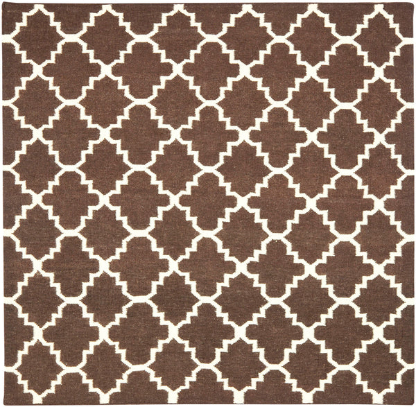 Safavieh Dhurries 554 Hand Woven Flat Weave  Rug Brown / Ivory DHU554C-26
