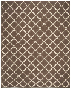 Safavieh Dhurries 554 Hand Woven Flat Weave  Rug Brown / Ivory DHU554C-26