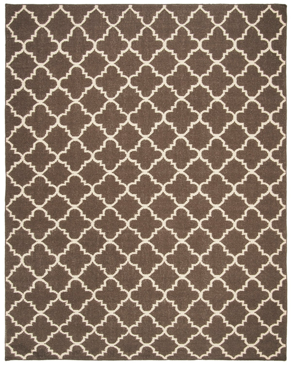 Safavieh Dhurries 554 Hand Woven Flat Weave  Rug Brown / Ivory DHU554C-26