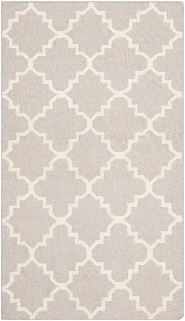 Safavieh Dhurries 554 Hand Woven Flat Weave  Rug Grey / Ivory DHU554G-26
